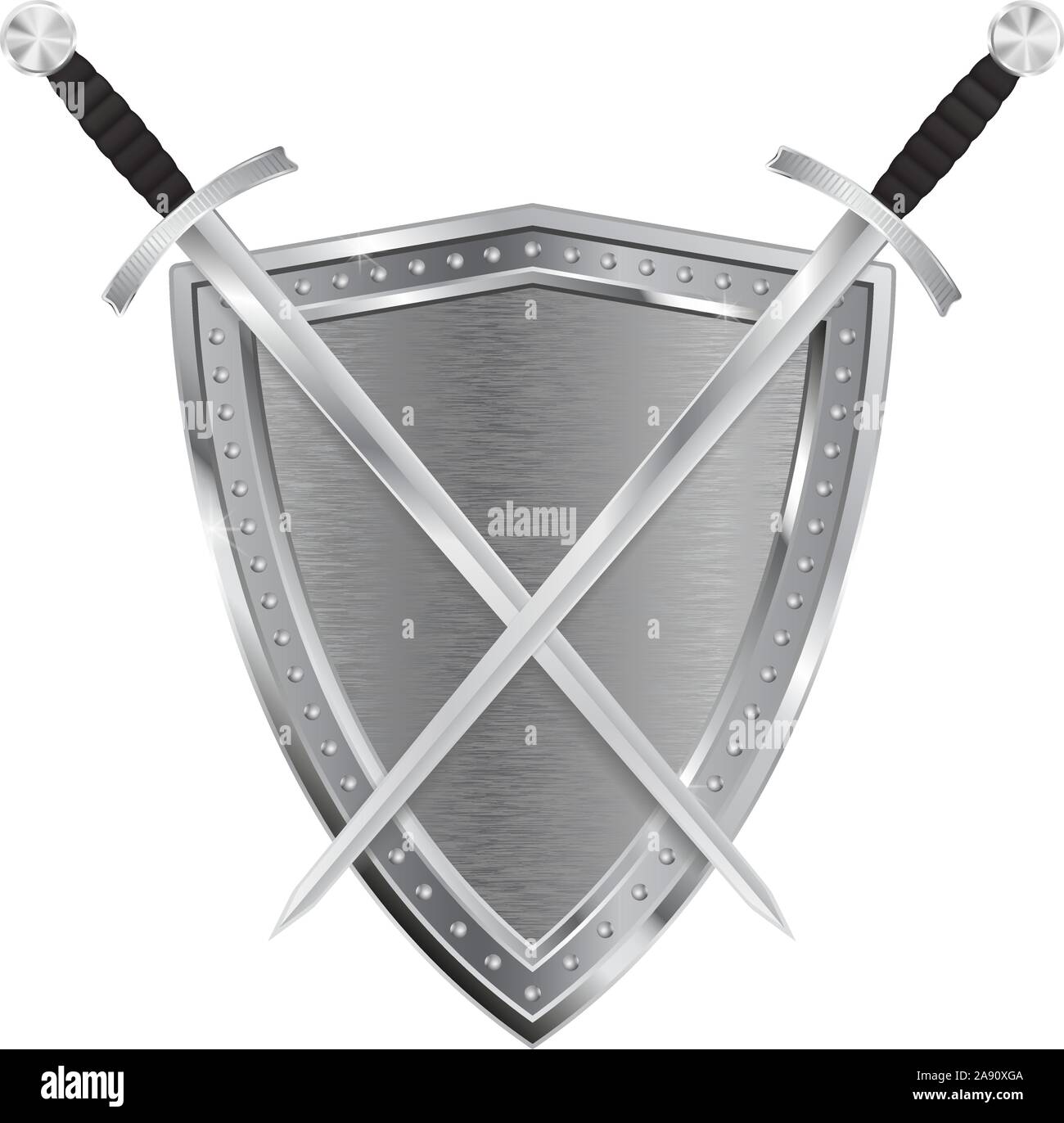 Protection en métal et d'épées. Illustration de Vecteur