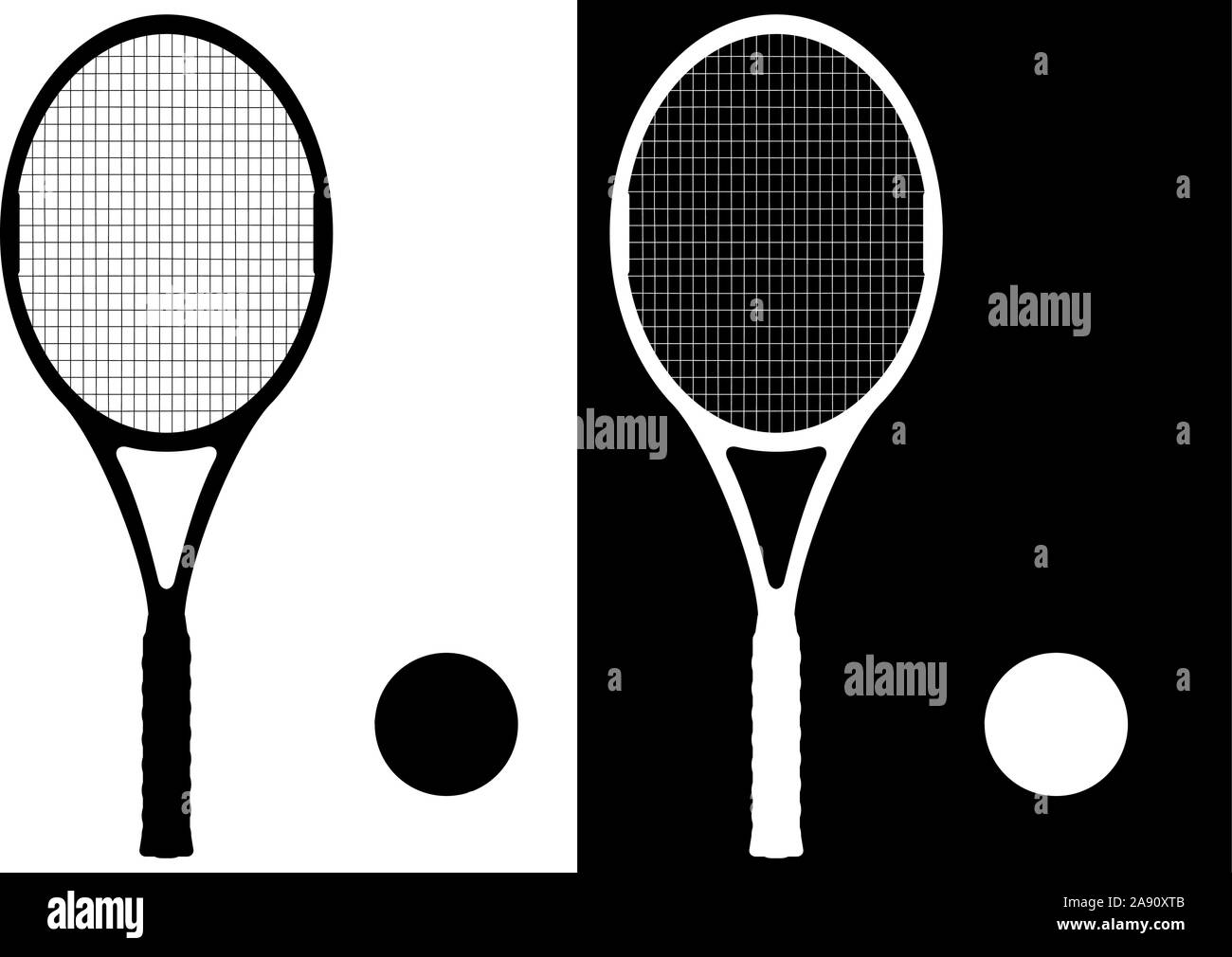 Raquette de tennis et la balle Illustration de Vecteur