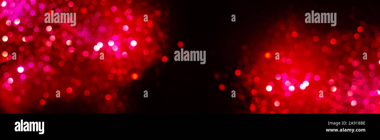 Valentines fond rouge et noir avec des lumières scintillantes bokeh. Copy space Banque D'Images