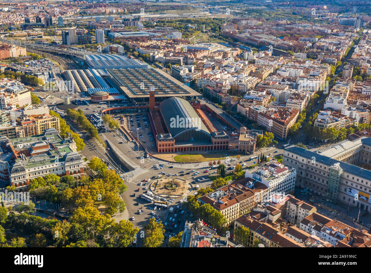 Madrid-Puerta de Atocha, de la gare d'Atocha, Madrid, Espagne Banque D'Images