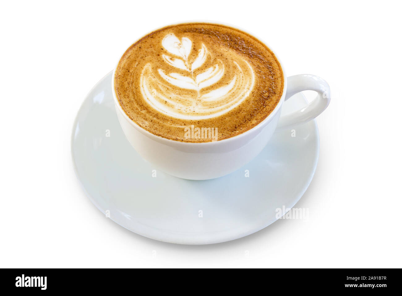Sex mocha latte ou cappuccino isolé sur fond blanc, chemin de détourage inclus Banque D'Images