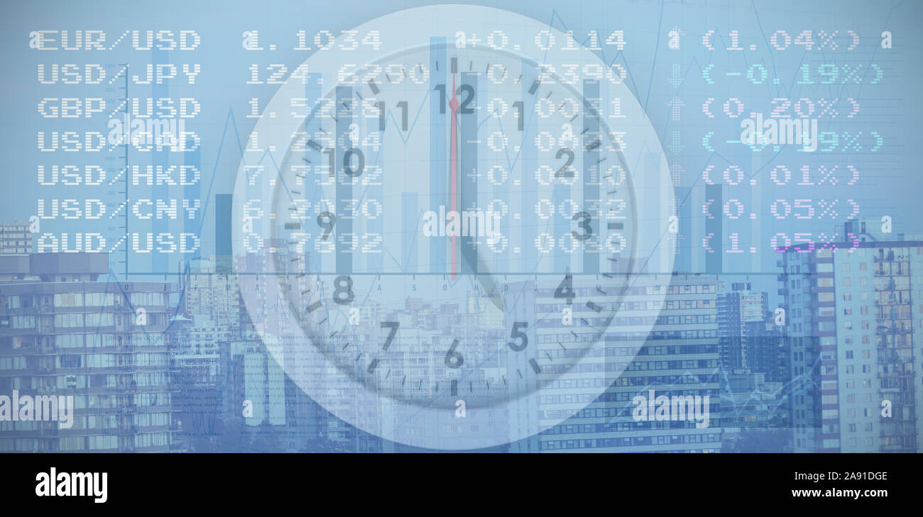 Image composite de 5 heures de réveil Banque D'Images