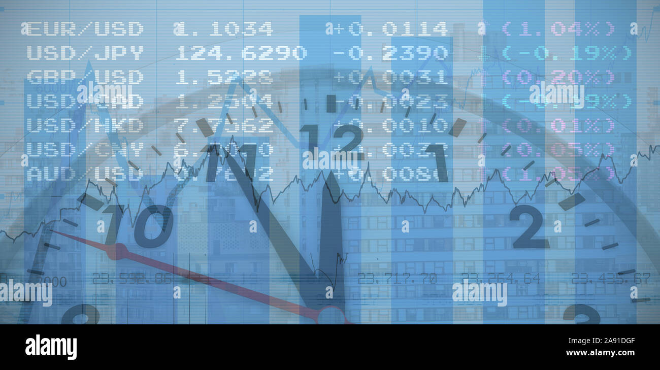 Image composite de compte à rebours jusqu'à minuit, le réveil Banque D'Images