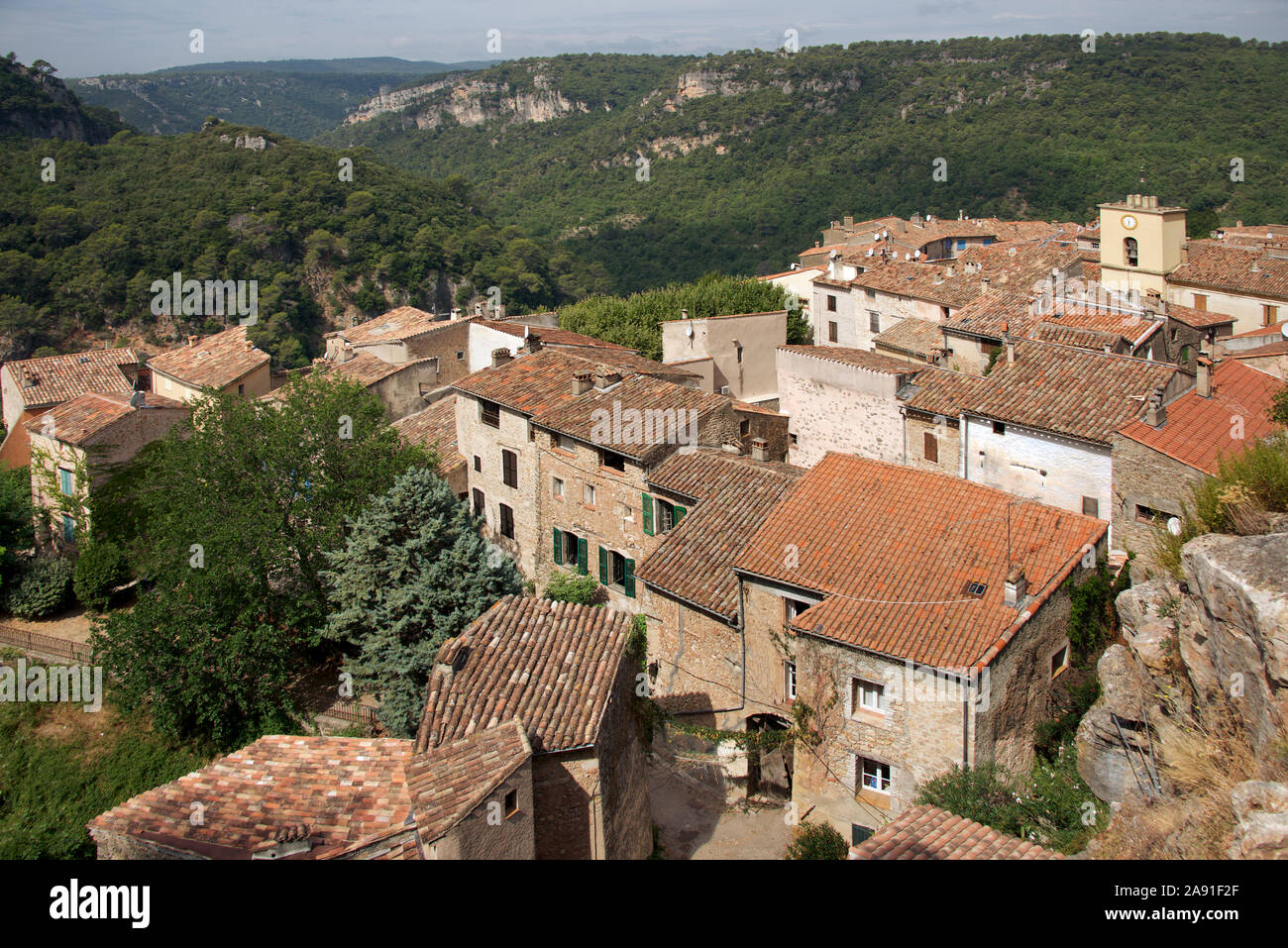 Vue d'en haut village Chateaudouble Var Provence France Banque D'Images