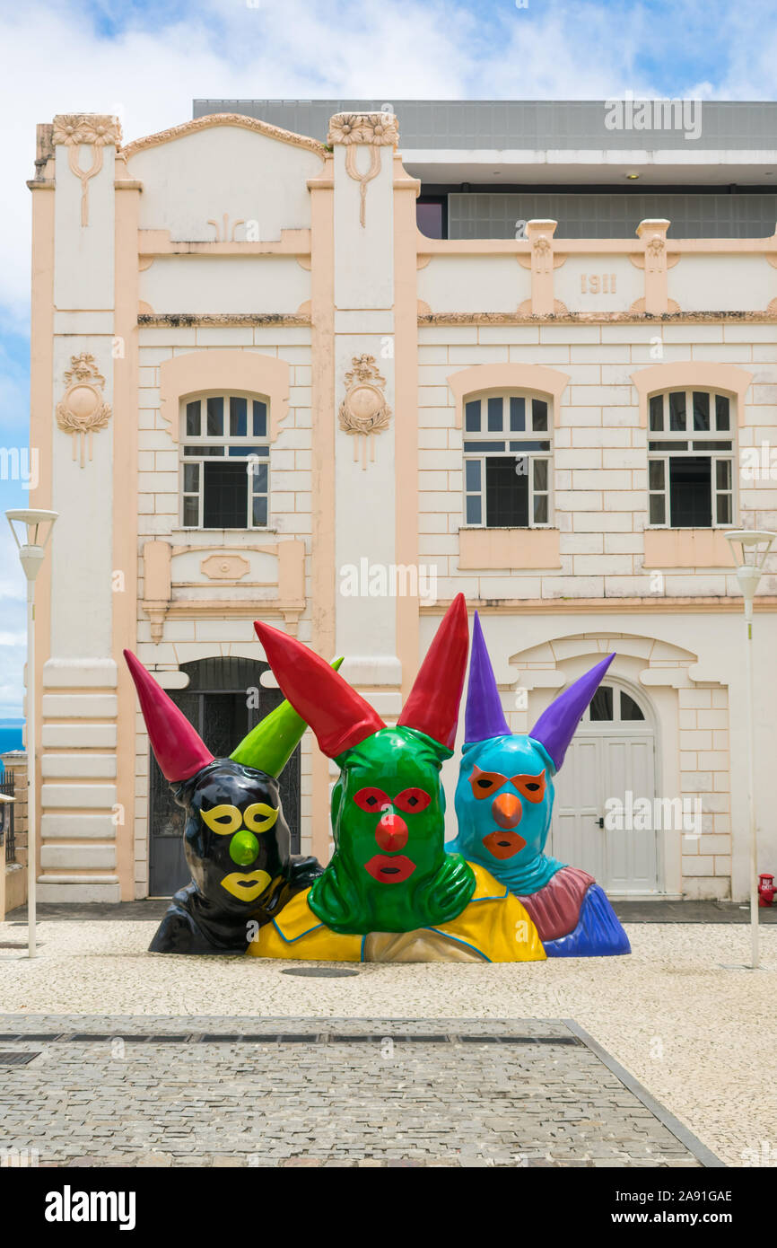 Salvador - Bahia, Brésil - Circa 2019 Septembre : une vue de l'entrée de la Casa do carnaval de Bahia, un musée d'Art moderne sur le thème du carnaval de Salvador Banque D'Images
