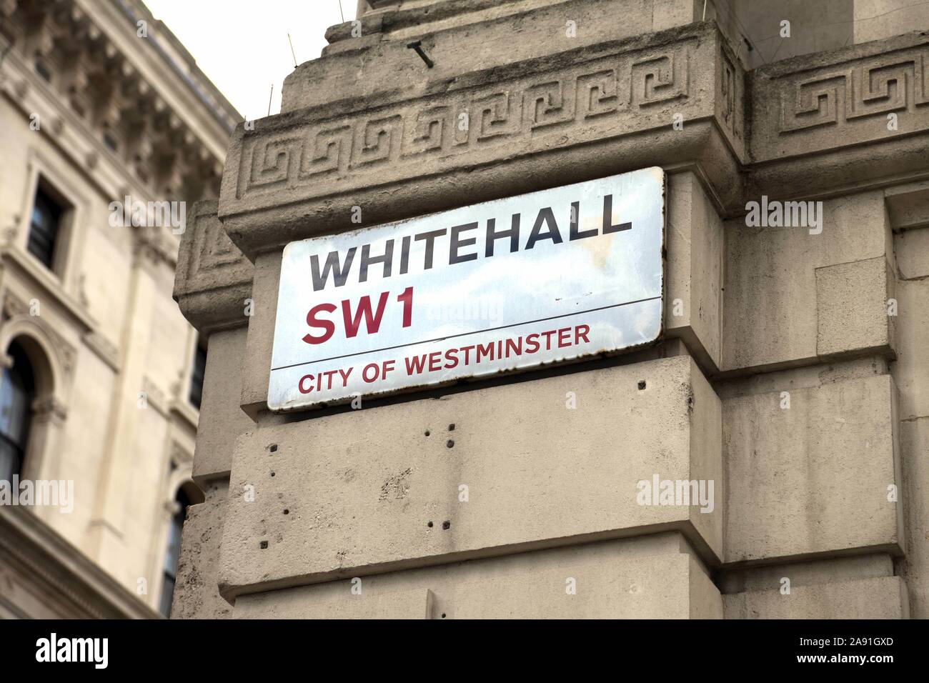 Whitehall Street sign , , Londres Banque D'Images