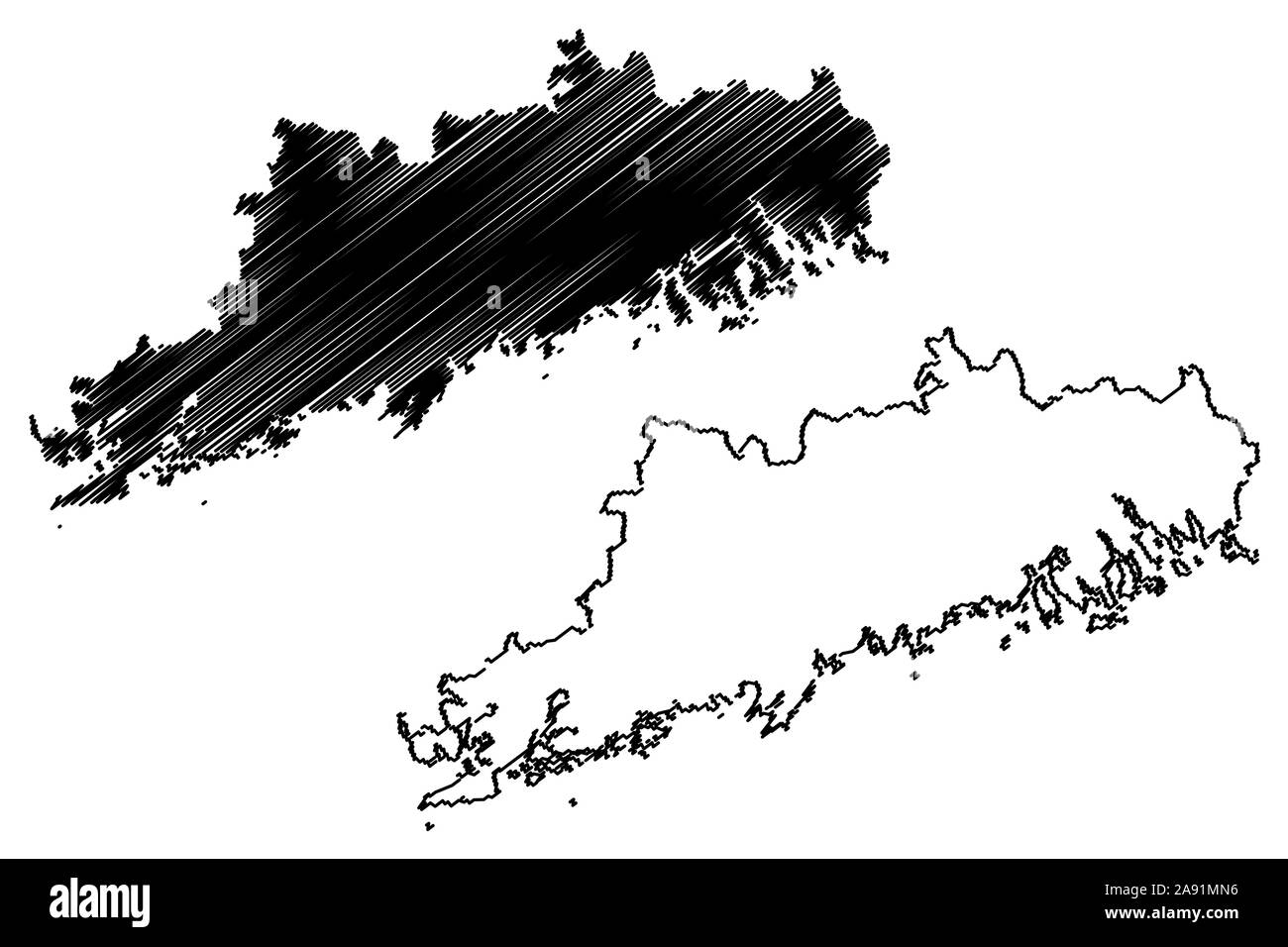 Région Uusimaa (République de Finlande) map vector illustration, croquis gribouillis d'Uusimaa site Illustration de Vecteur