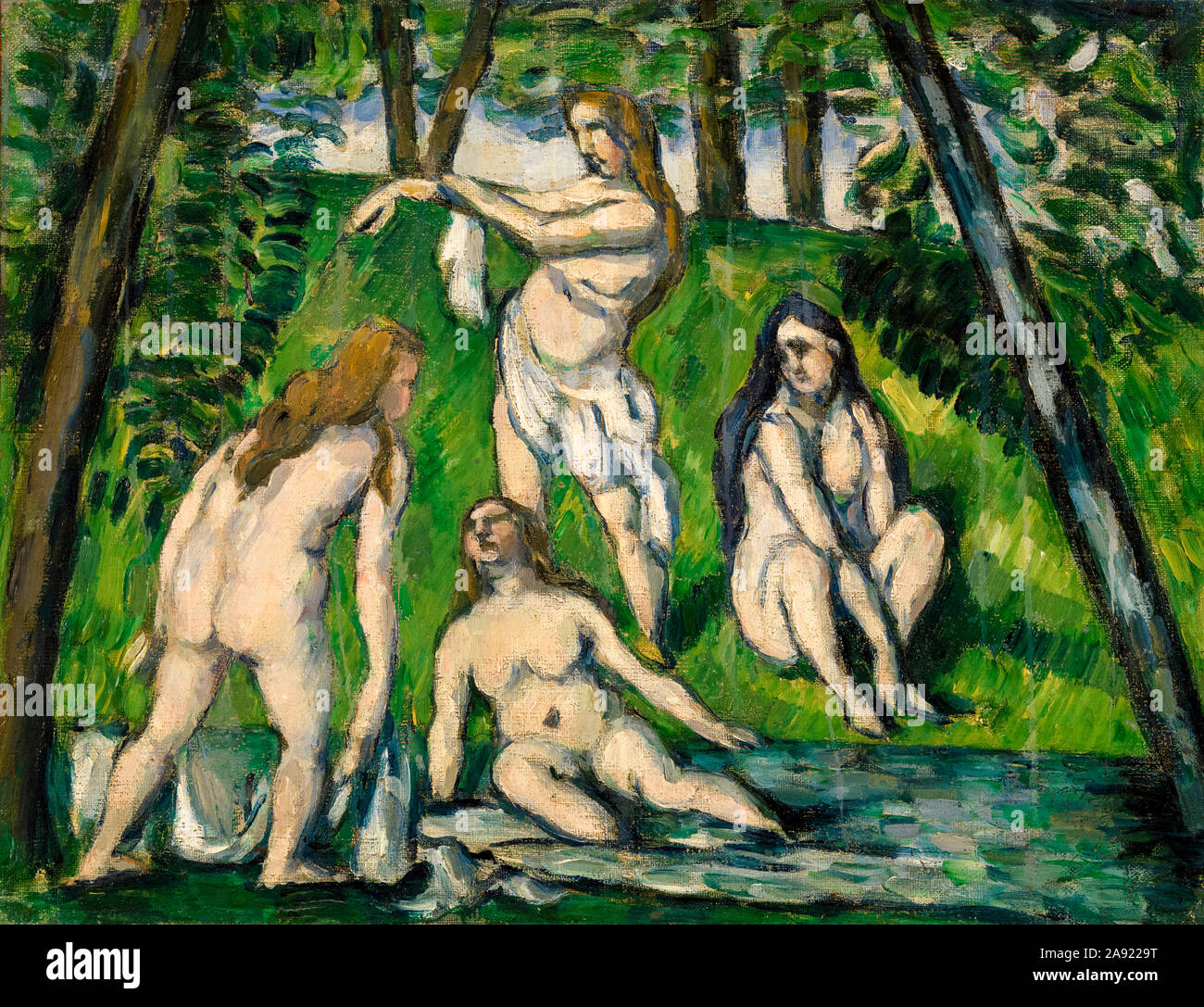 Paul Cezanne, quatre baigneurs, (Quatre baigneuses), peinture, vers 1876 Banque D'Images