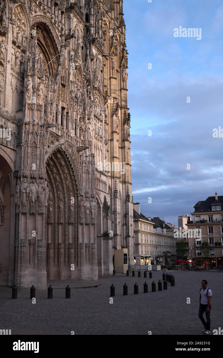 Détail de la Cathédrale de Rouen, Normandie, France Banque D'Images