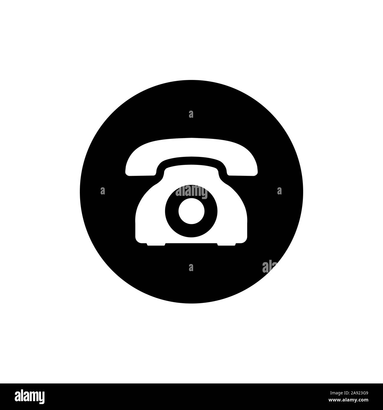 Icône de téléphone rétro en cercle symbole de téléphone Vector Illustration de Vecteur