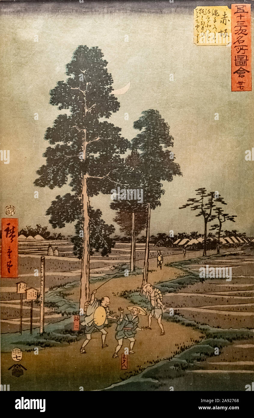 Italie Piémont Turin - Mazzonis Palace - Mao ( Musée Museo d'Arte Orientale ) - Musée d'art oriental - Utagawa Hiroshige ( 1797 -1858 ) Imprimer à partir de la série ' Célèbre vue sur les 53 stations du Tokaido ' - période edo c. 1855 Banque D'Images