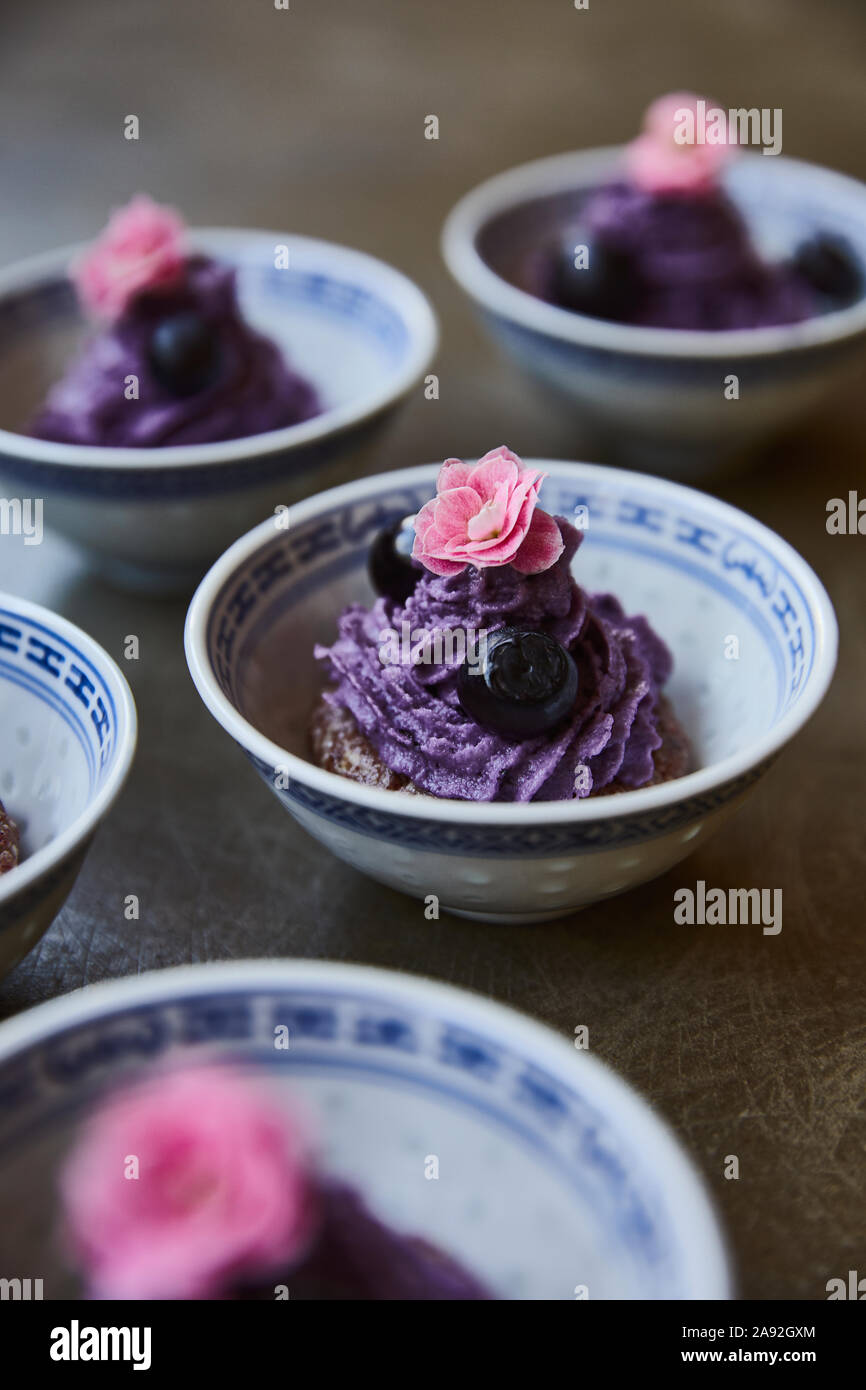 Desserts de bleuets Banque D'Images