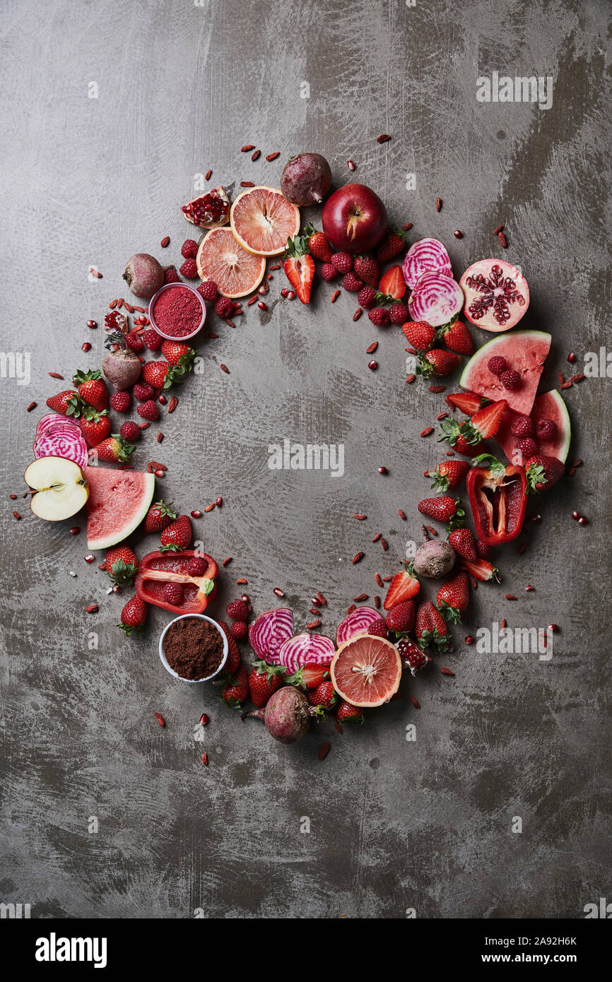 Fruits Rouges et légumes Banque D'Images