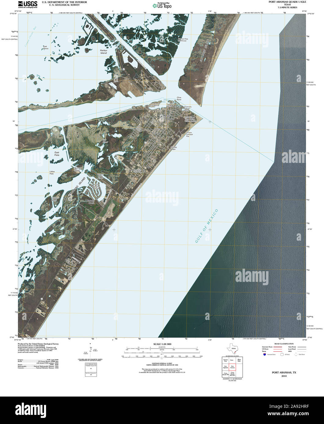 Carte de port aransas Banque d'images détourées - Alamy