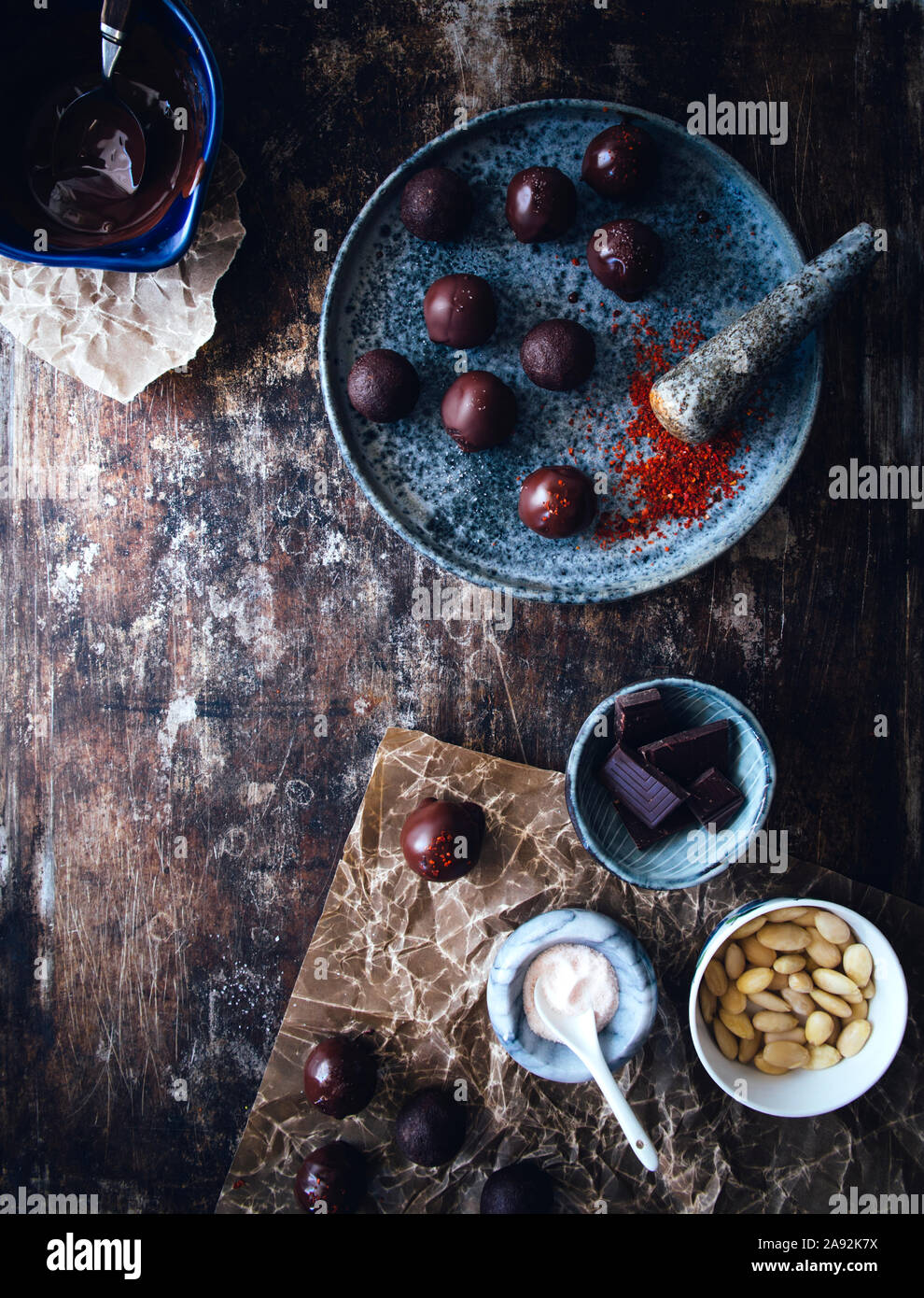 Truffes au chocolat Banque D'Images