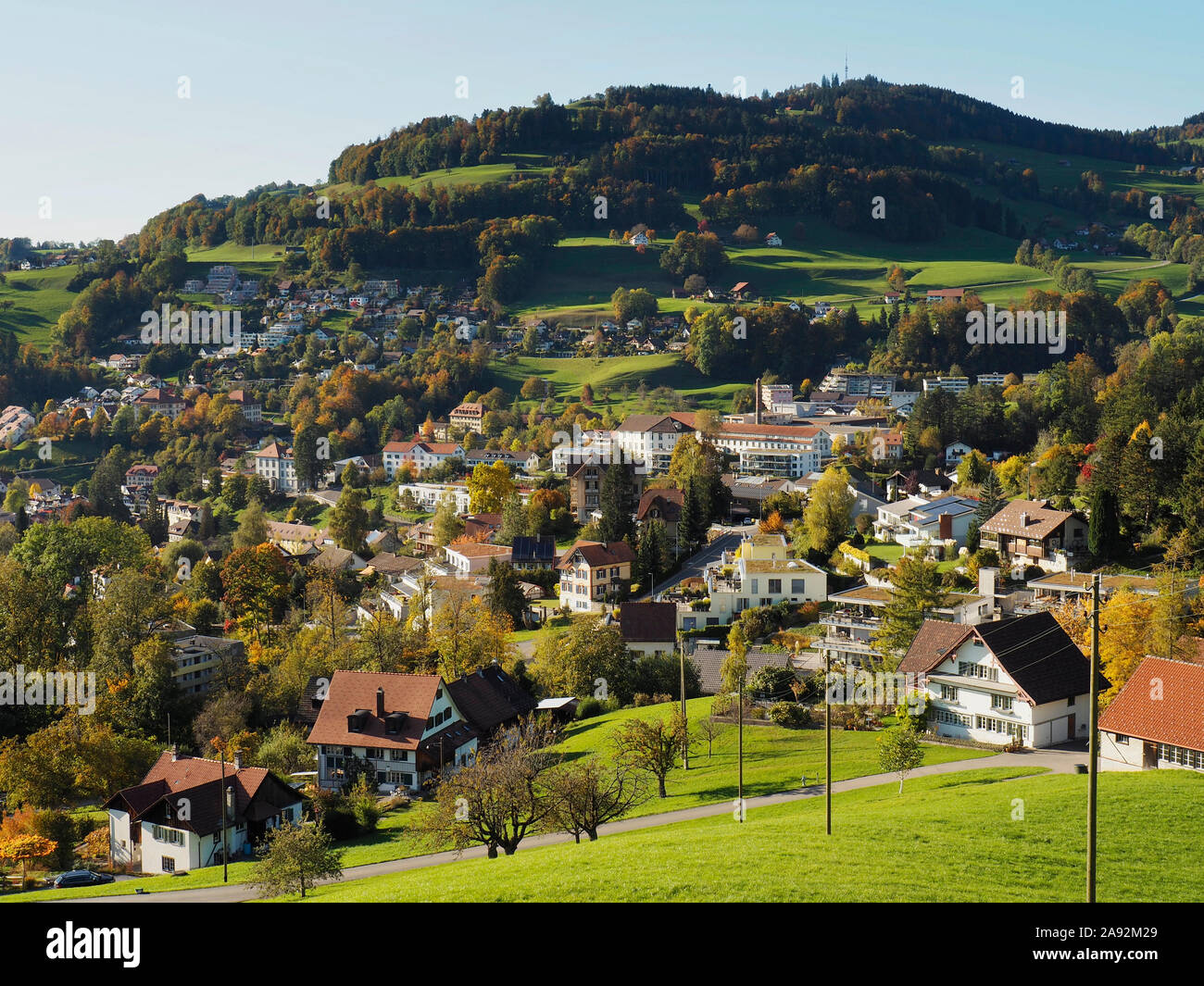 Ortschaft Wald im Kanton Zürich im Tösstal Banque D'Images