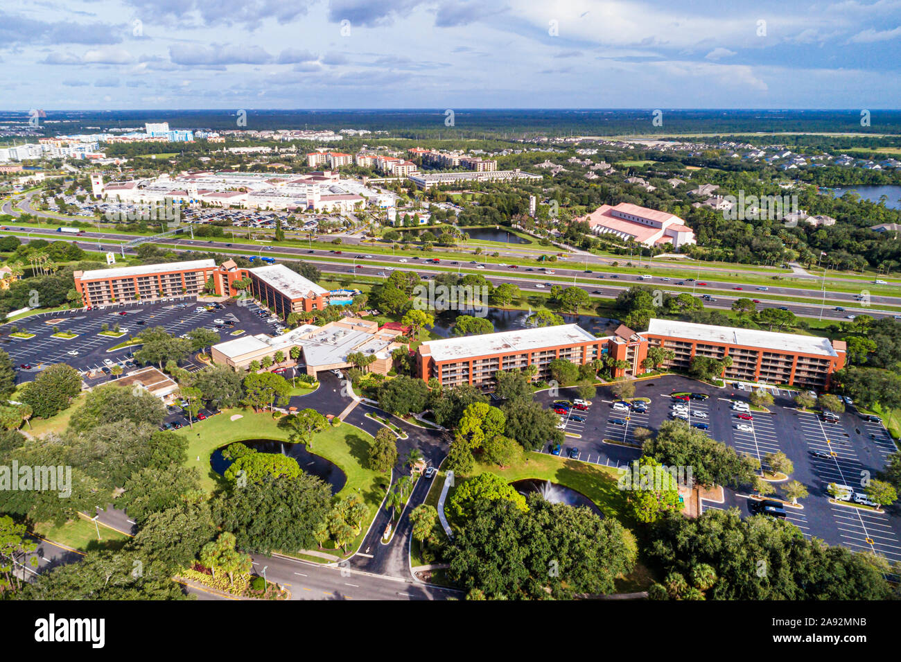 Orlando Florida,Clarion Inn Lake Buena Vista,Interstate I-4 I4 Highway Aerial,FL190916d07 Banque D'Images