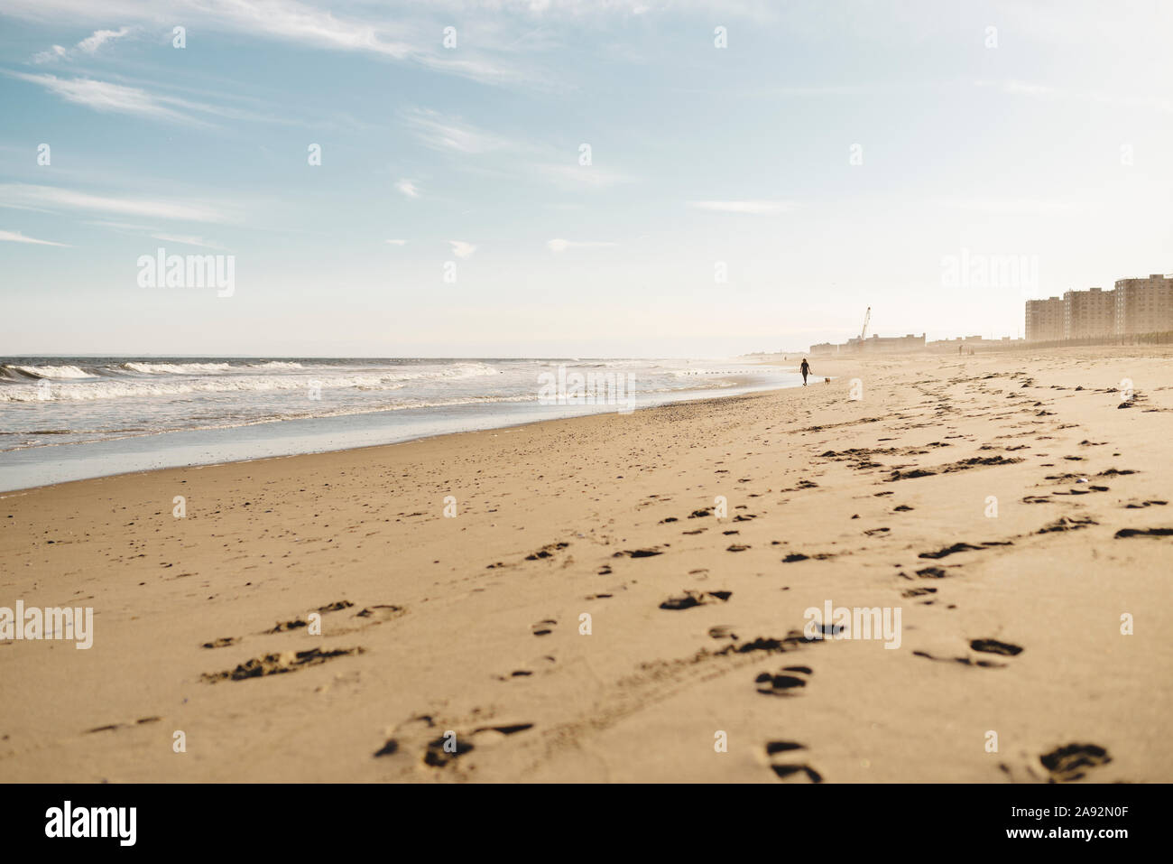 Vue sur plage de sable Banque D'Images