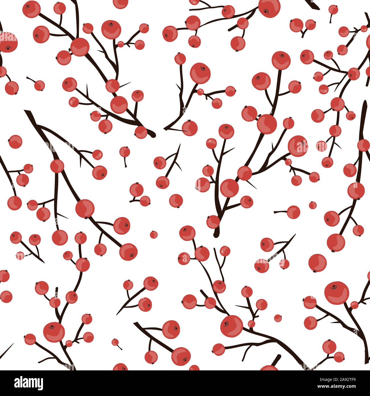 Winter berry braches arrière-plan. Noël sans motif, vector illustration Illustration de Vecteur