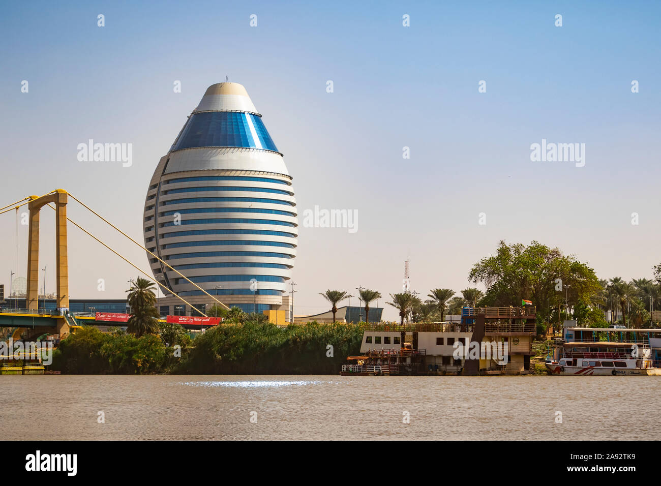 Corinthia Hotel, comme le semblent le Nil; Khartoum, Khartoum, Soudan Banque D'Images