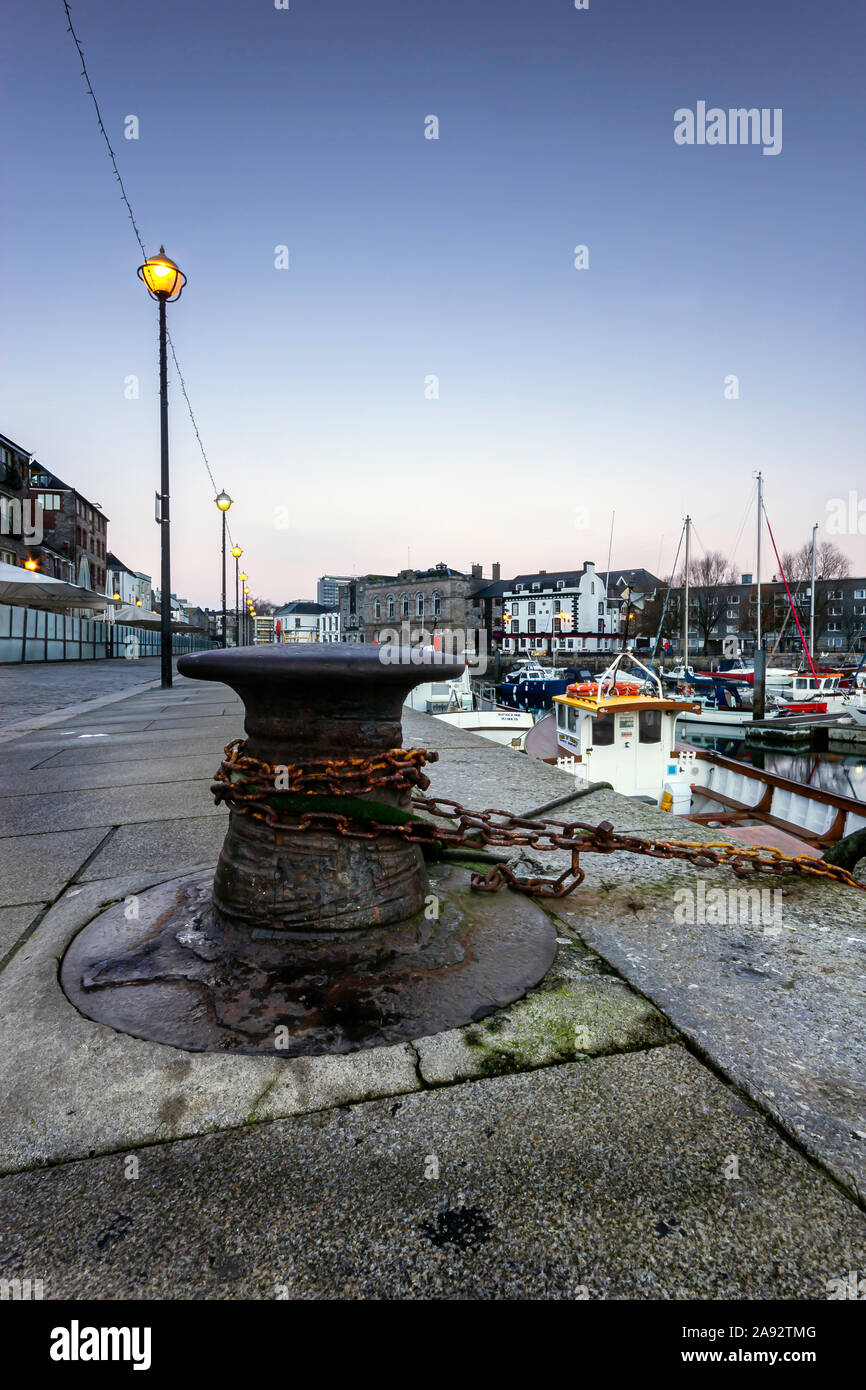 Tôt le matin à theBarbican, Plymouth, Devon, UK Banque D'Images