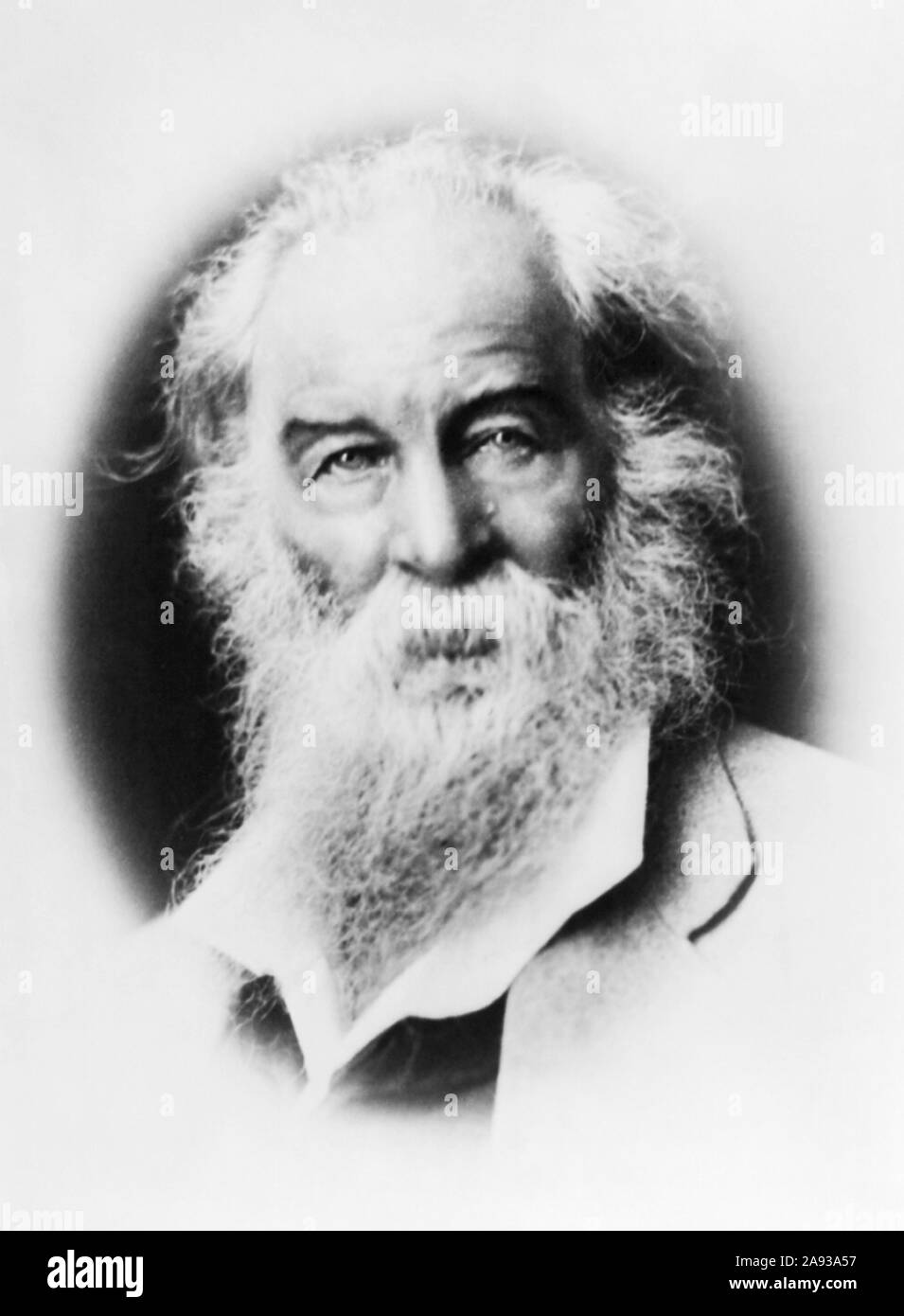 Vintage photo portrait de poète, essayiste et journaliste Walt Whitman (1819 - 1892). Photo vers 1869 par H Goldsmith. Banque D'Images