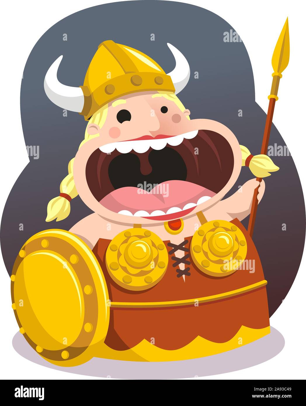 Le chanteur d'Opéra Théâtre Acteur Viking cartoon vector illustration Illustration de Vecteur