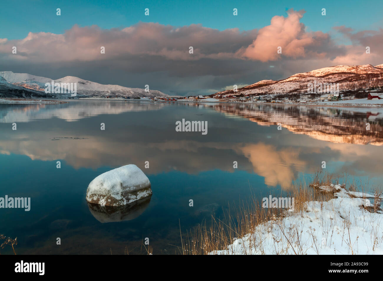 Dåfjord dans le Nord de la Norvège en hiver Banque D'Images