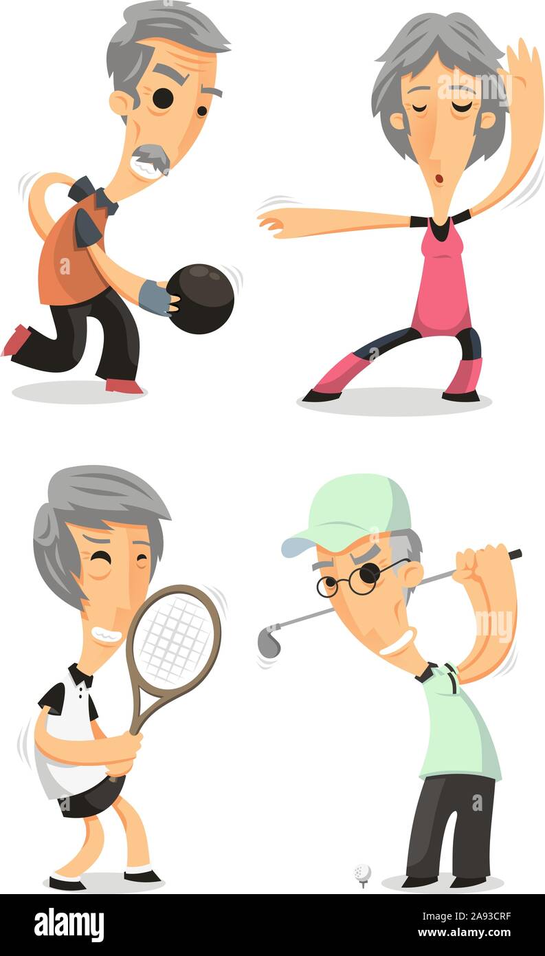 Les personnes faire de l'exercice défini Illustration de Vecteur