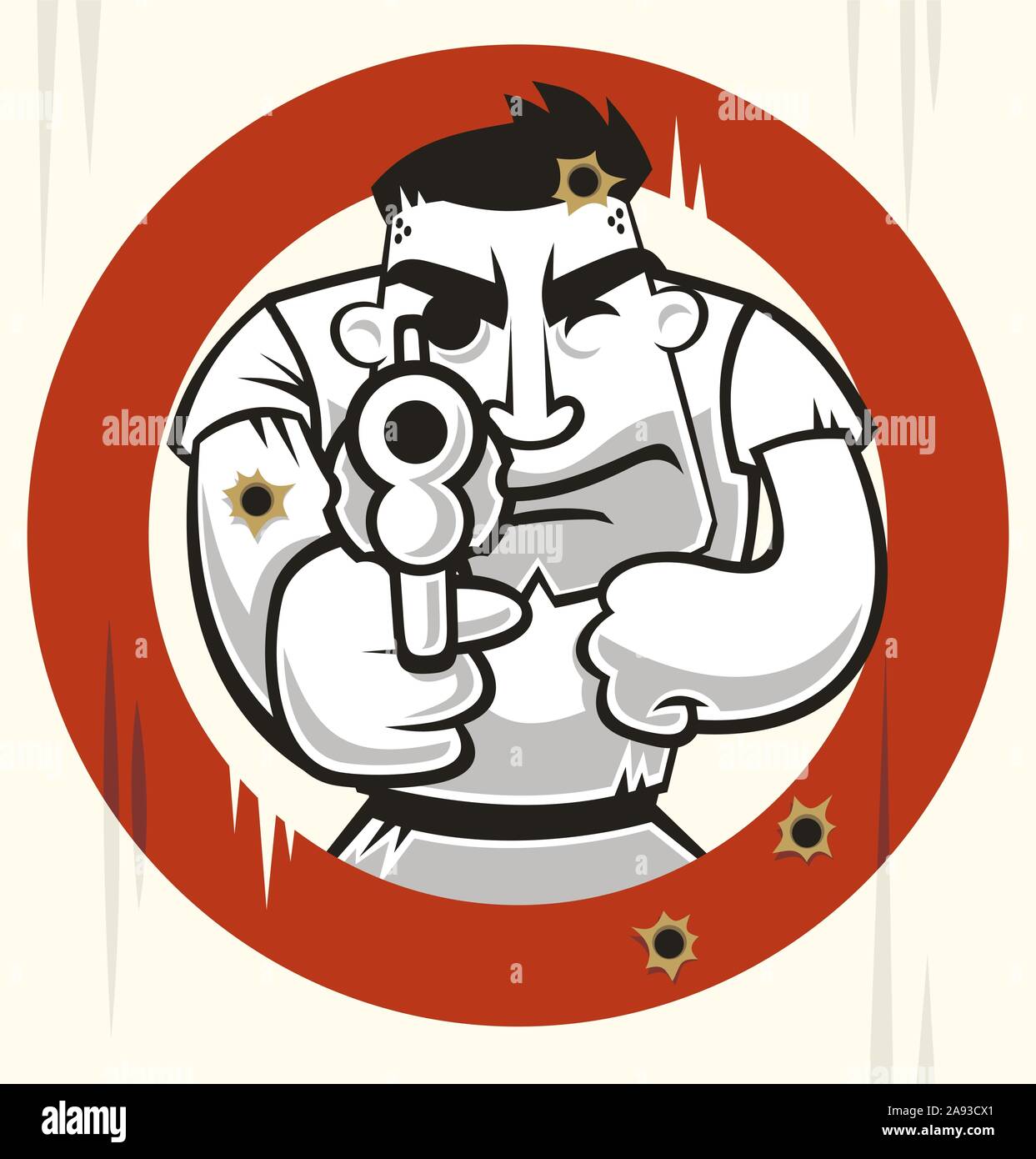 Cible de tir Silhouette avec fusil, vector illustration cartoon. Illustration de Vecteur
