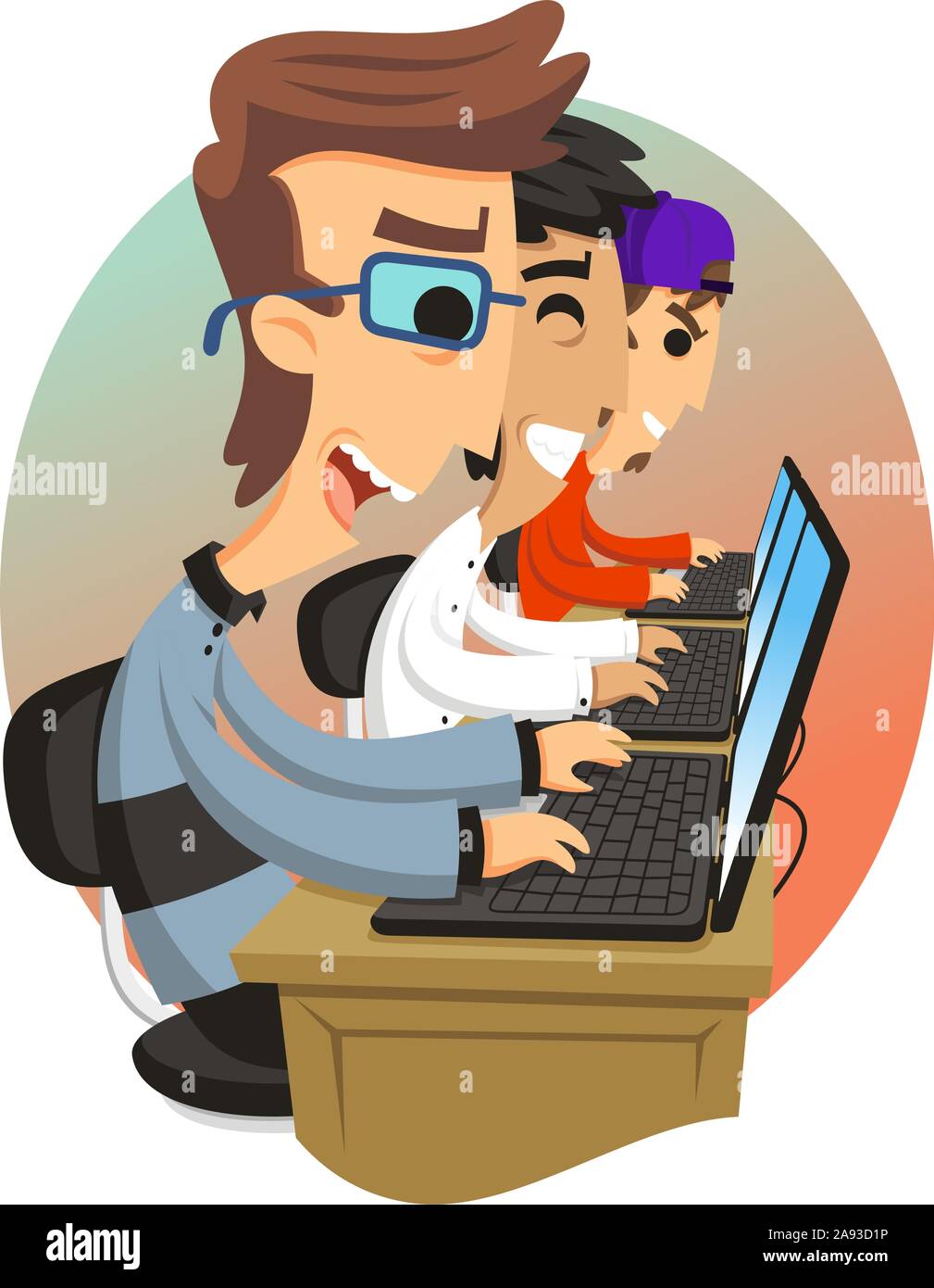 Programmer cartoon illustration Banque d'images vectorielles - Alamy