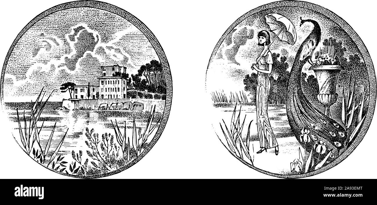 Paysage Vintage à Cassis dans la région Provence-Alpes-Côte d'Azur dans le sud de la France. Gravé à la main vintage esquisse pour étiquette, médaillon ancien Illustration de Vecteur