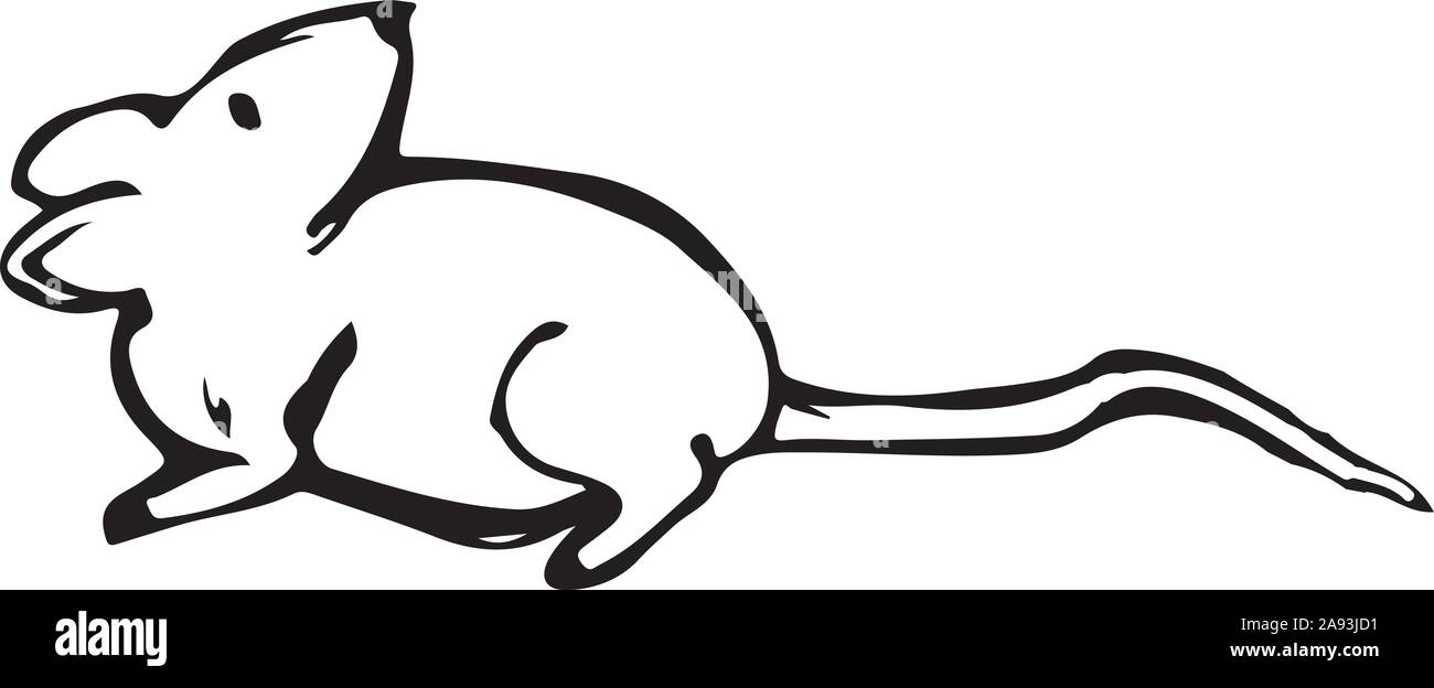 Illustration de croquis à la main à la main de la souris rat Illustration de Vecteur