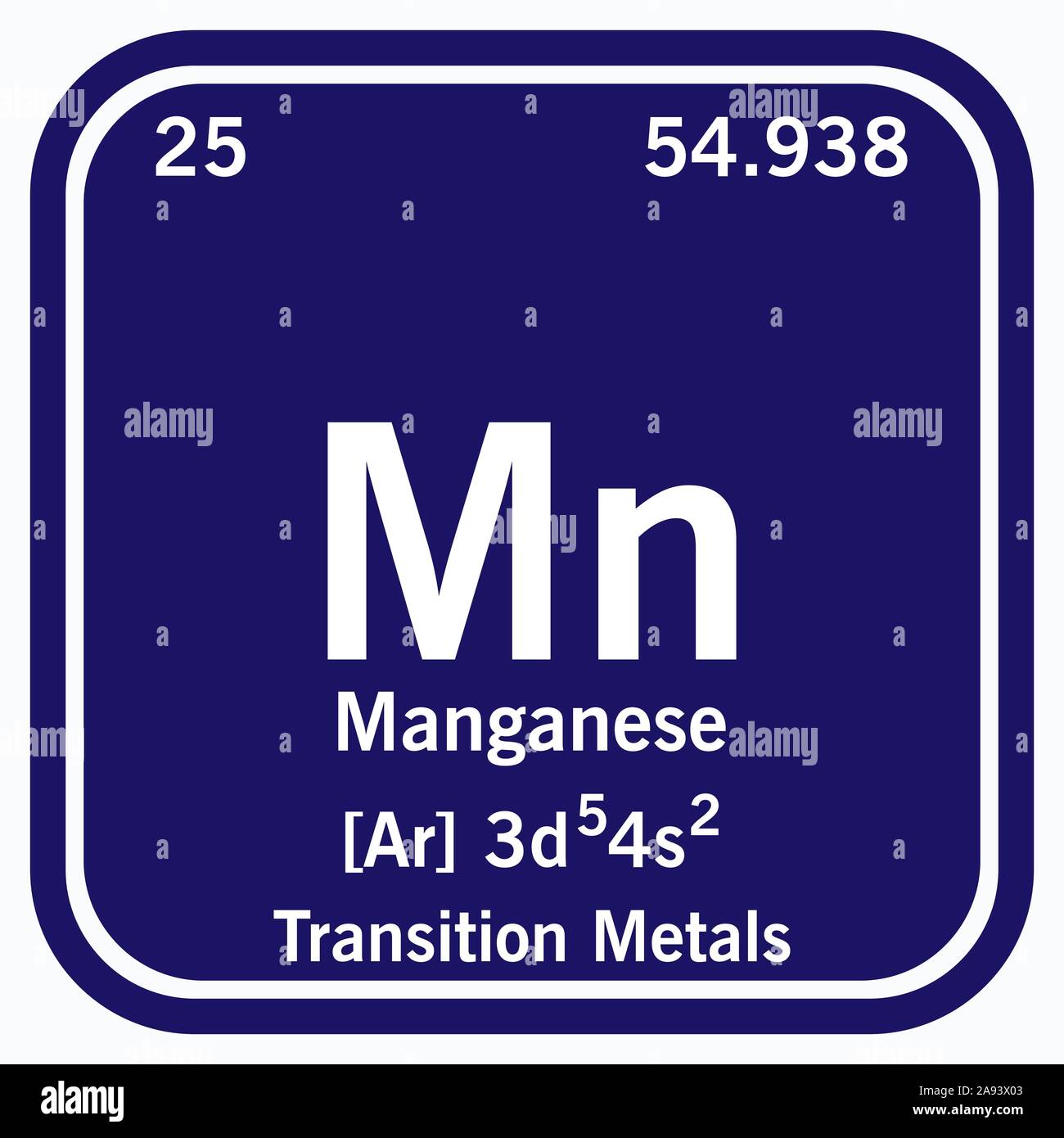 Le manganèse Tableau périodique des éléments Vector illustration EPS 10 — free download
