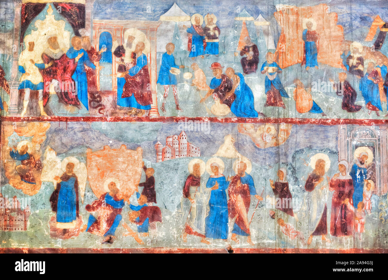 Fresque, Église Saint-Michel-l'Archange; Yaroslavl, Oblast de Yaroslavl, Russie Banque D'Images