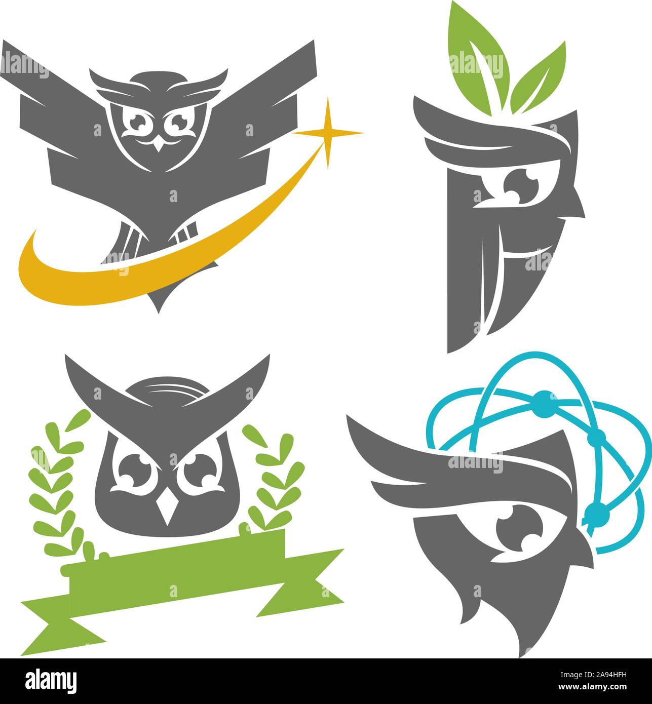 Conception de Logo chouette Modèle Vector Set Illustration de Vecteur