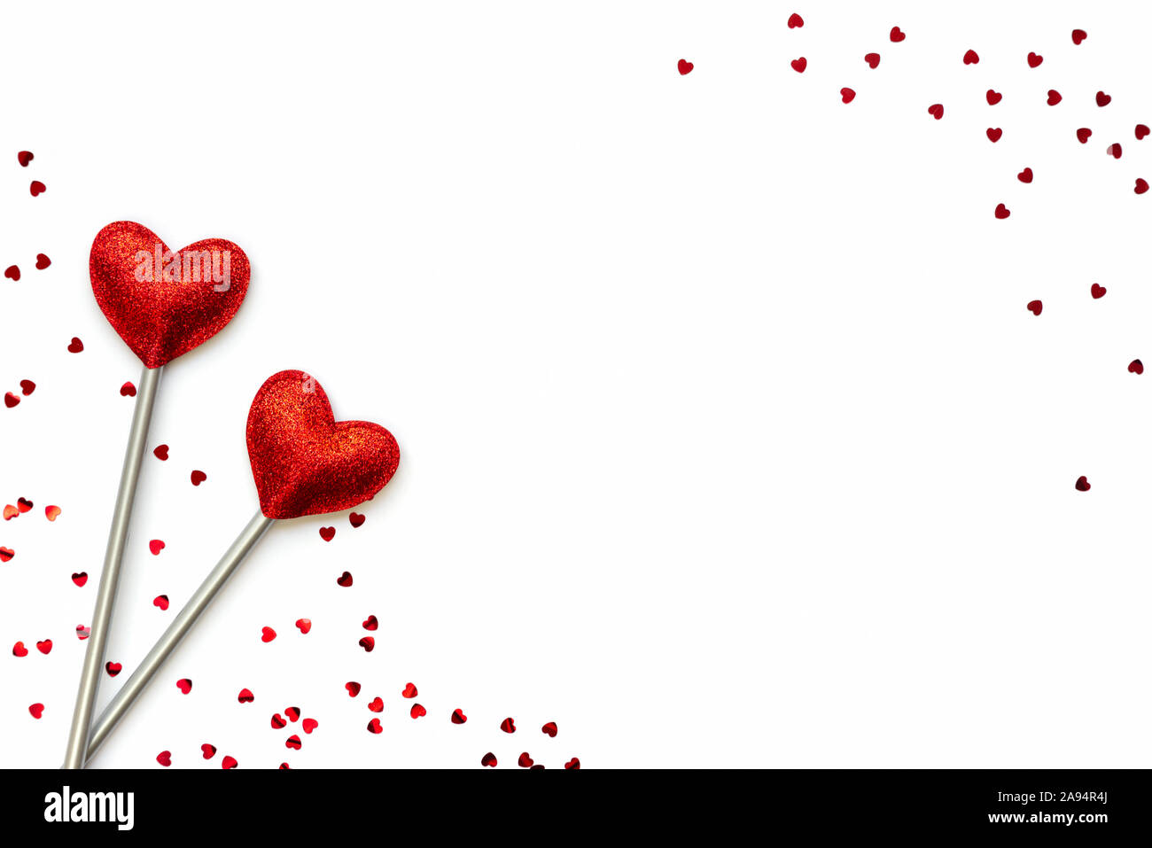 L'amour deux baguettes magiques. Concept de la Saint-Valentin. Copier l'espace. Banque D'Images