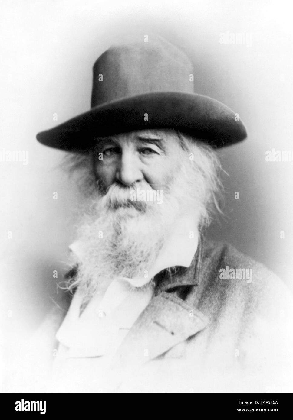 Vintage photo portrait de poète, essayiste et journaliste Walt Whitman (1819 - 1892). Circa 1881 Photo par Gutekunst. Banque D'Images