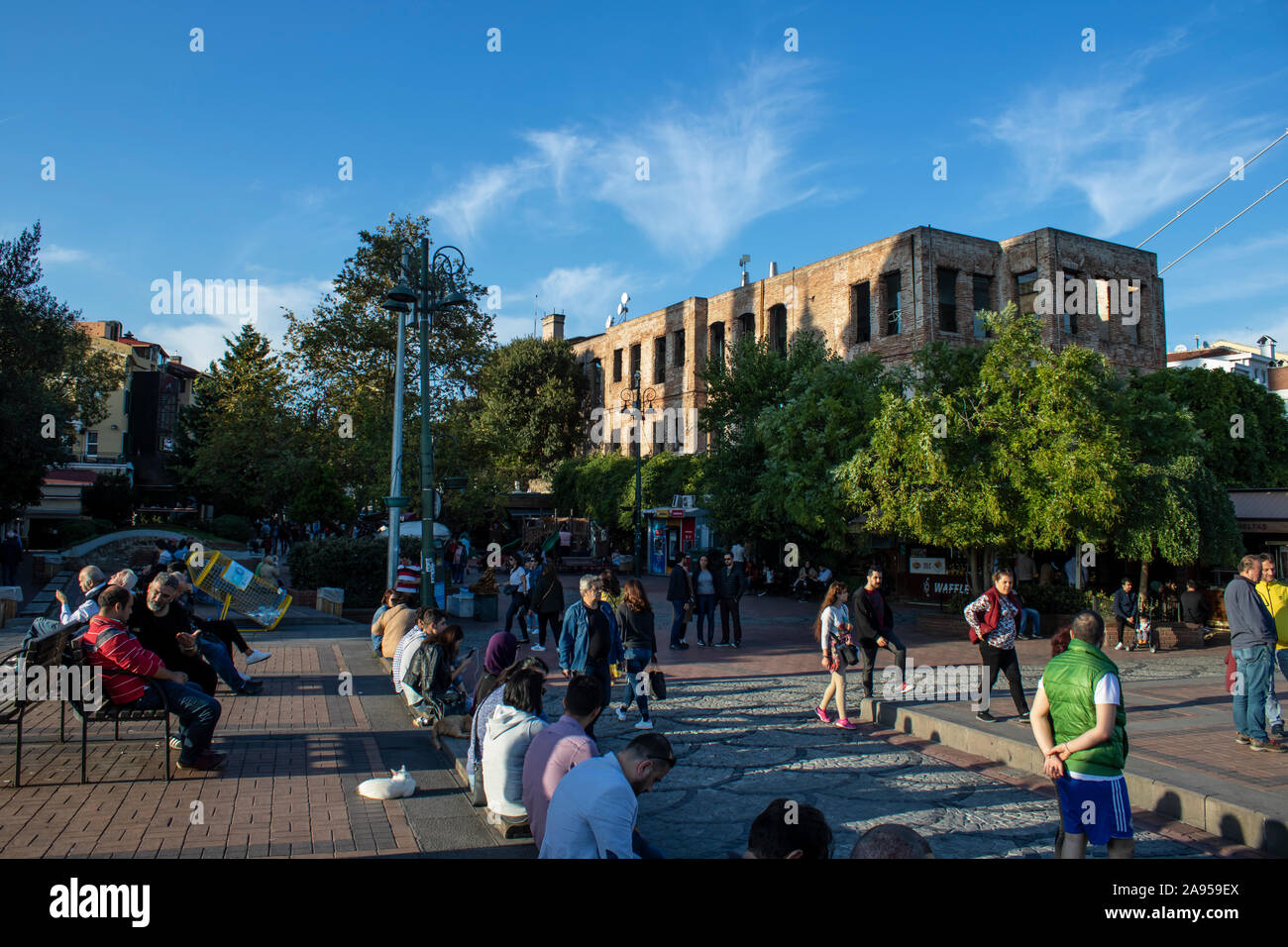 Istanbul, Turquie - Novembre-5.2019 : shot de Ortaköy y square. Banque D'Images