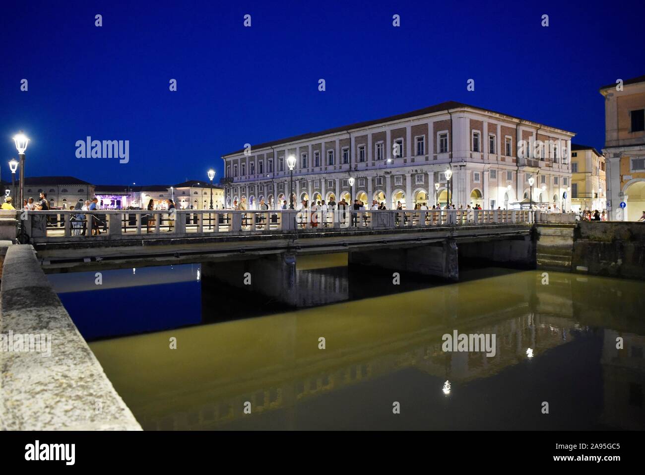 Pont, Ponte Il Giugno, rivière Misa, Senigallia, Summer Jamboree, Rock'n'Roll Festival, Senigallia, Province d'Ancône, Marches, Italie Banque D'Images