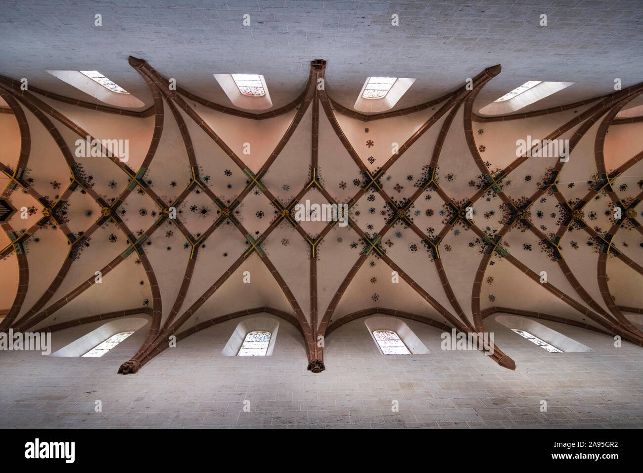 Photo de l'intérieur du plafond voûte dans la nef de l'église, le Monastère de Maulbronn, vault net, ancienne abbaye cistercienne de Maulbronn, Banque D'Images