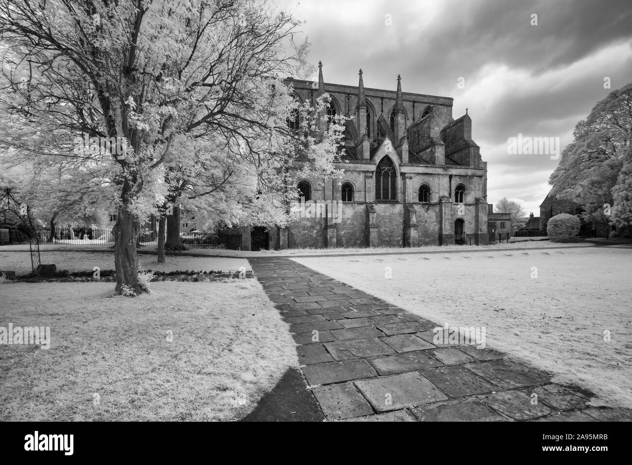 Côté Nord de l'abbaye de Malmesbury à Malmesbury, Wiltshire, Royaume-Uni Banque D'Images