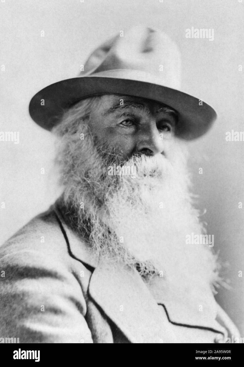Vintage photo portrait de poète, essayiste et journaliste Walt Whitman (1819 - 1892). Circa 1879 Photo par Napoléon Sarony. Banque D'Images