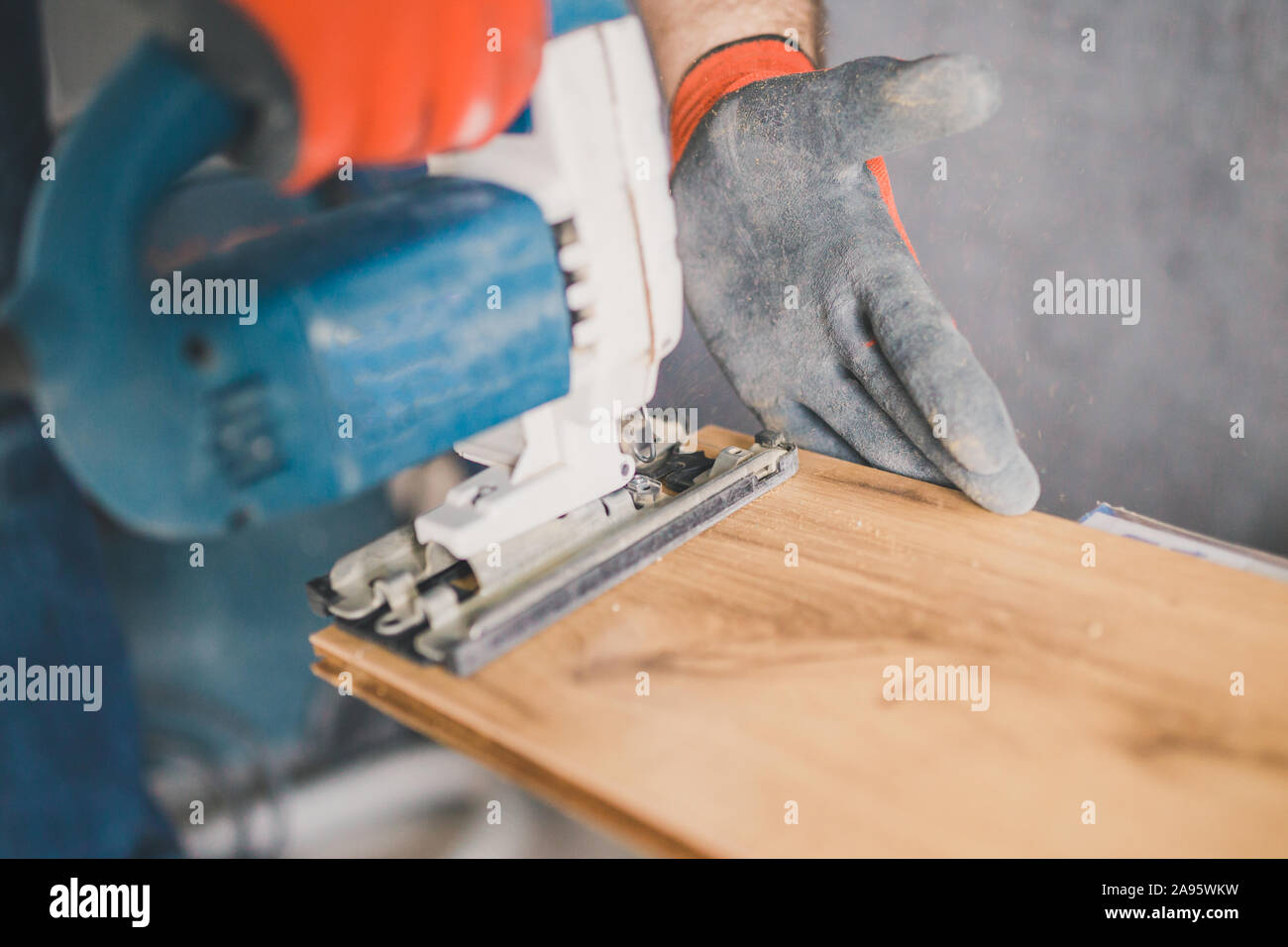 Artisan qualifié - parquet - plancher flottant Banque D'Images