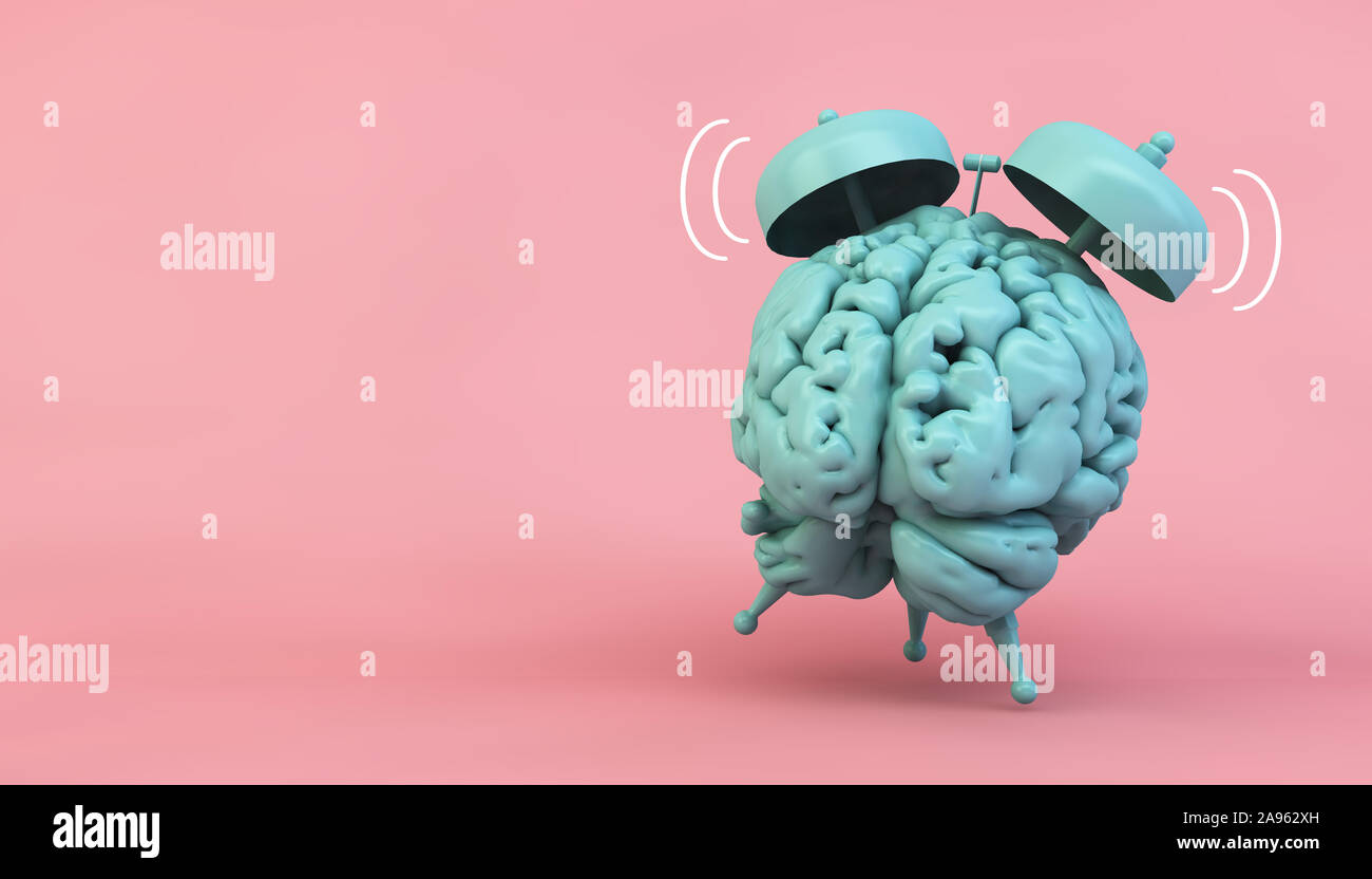 Service de réveil du cerveau concept de rendu 3D Banque D'Images