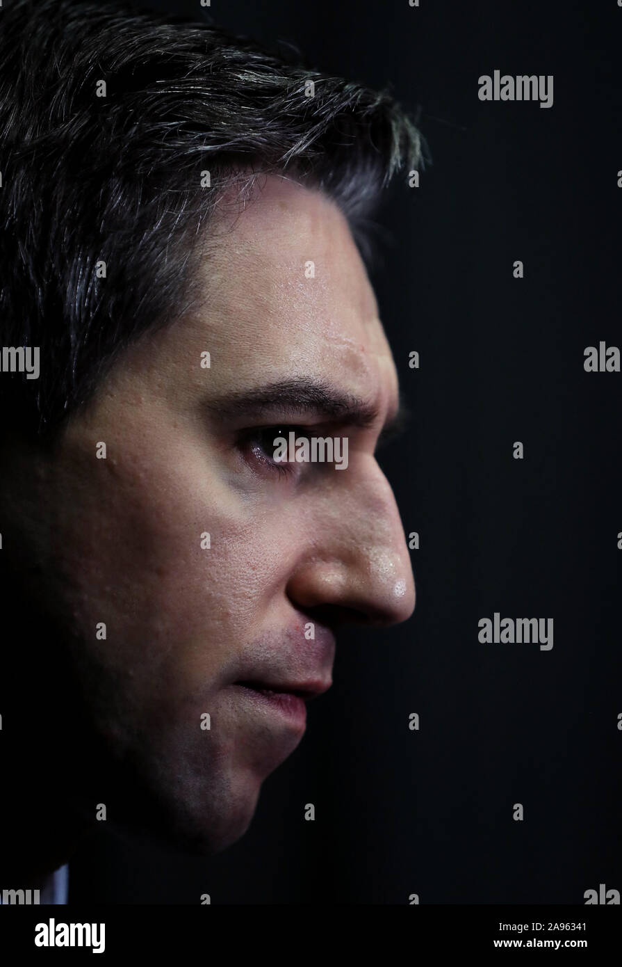 Ministre de la santé Simon Harris lors du lancement d'un nouveau service de défense des droits des patients au château de Dublin. Banque D'Images