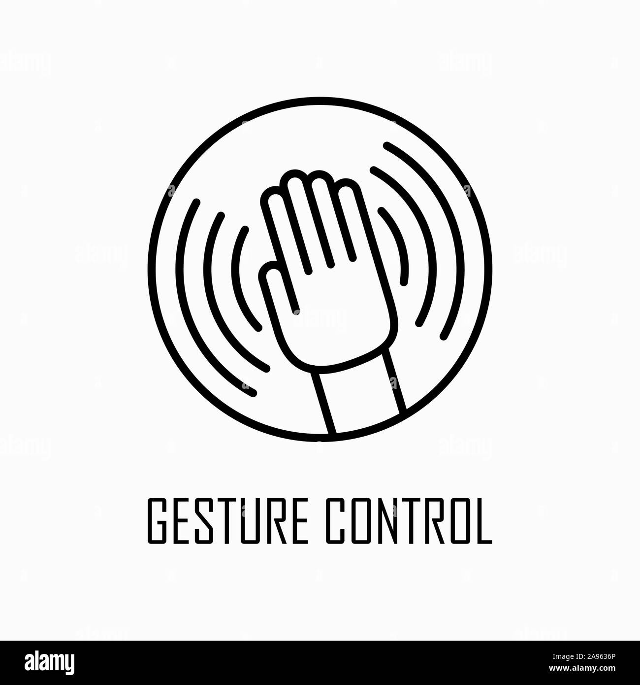 L'icône de contrôle de contour simple geste télévision illustration. Illustration de Vecteur