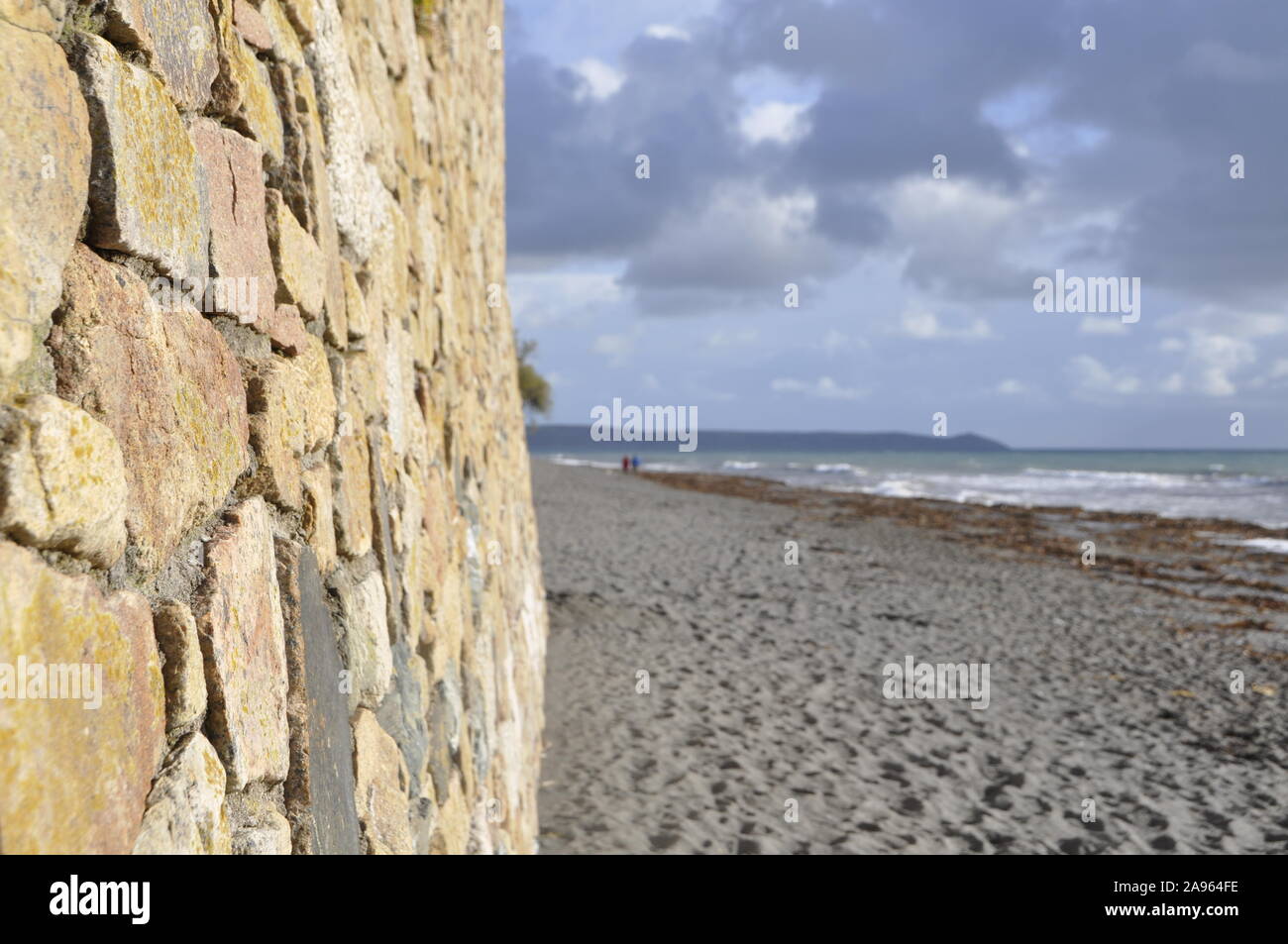 Mur et la mer Banque D'Images