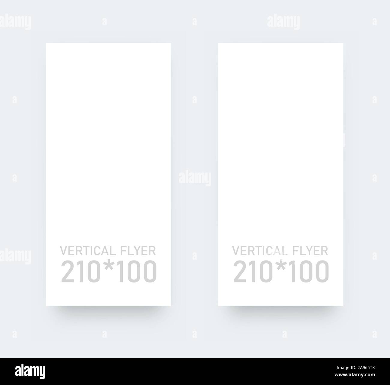Vecteur Vertical blank flyer 210 100 forme verticale vector illustration. Papier blanc maquette réaliste. Illustration de Vecteur