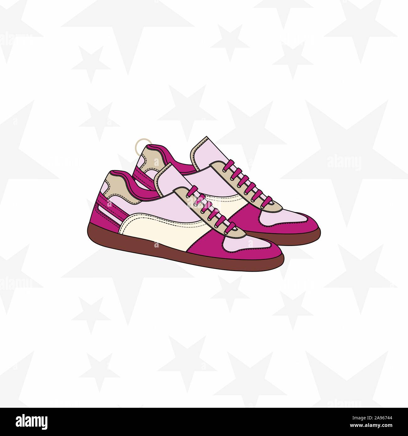 Chaussures pour homme ou femme. formateur, exécutant, occasionnels, chaussures de sport. Accessoires de sport. - Vector Illustration de Vecteur